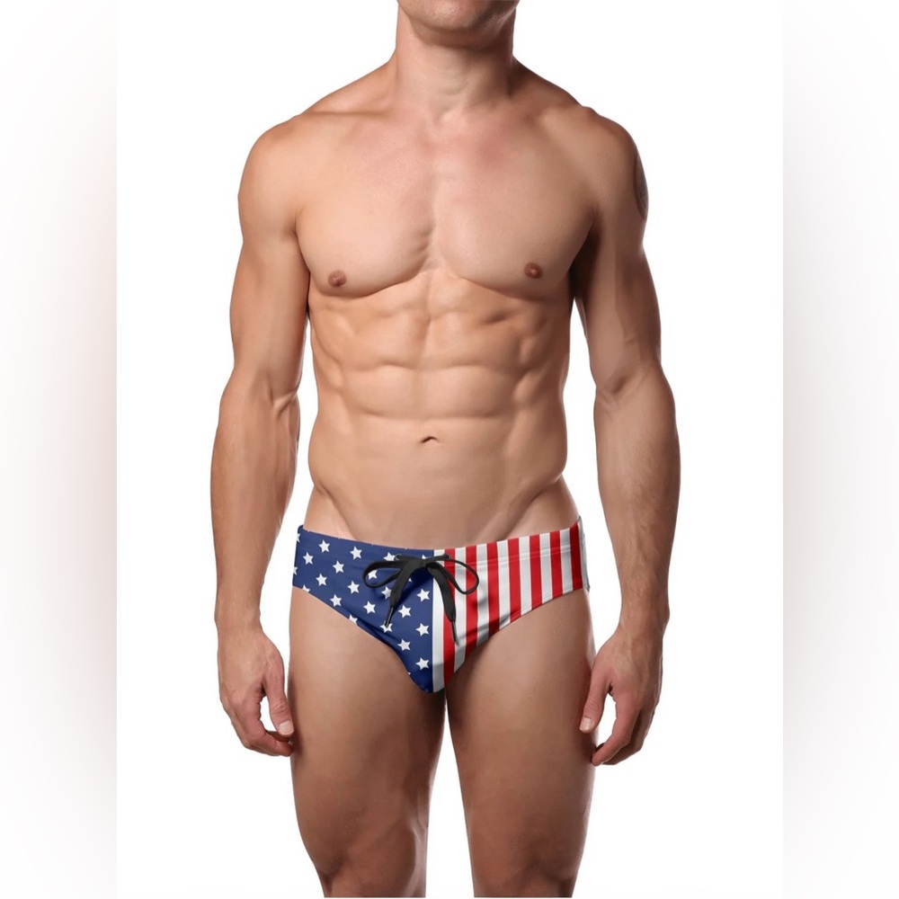 Pool Boy American Flag Swim Briefs
